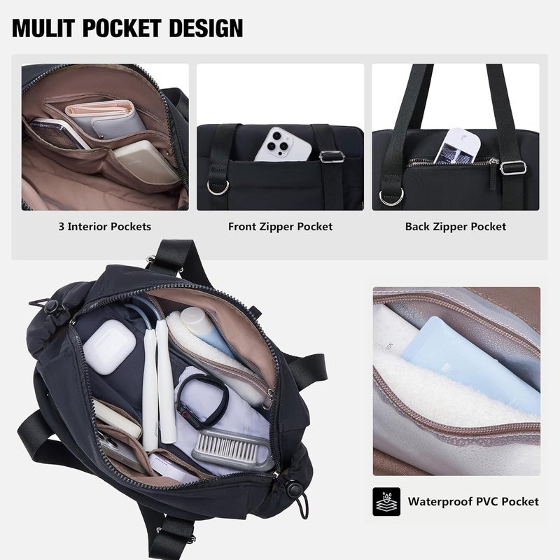 Roulens Small Gym Bag for Women 2 Set Mini Gym Duffle Bag with Wet Compartment and Coin Wallet, Gym Tote Bag for Workout/Sport/Travel - Image 3